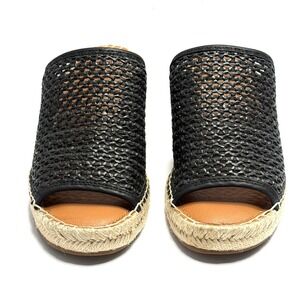 Lucky Brand Women's Cabriah Espadrille Wedge Woven Sandals Black Size 8M NWT/BOX